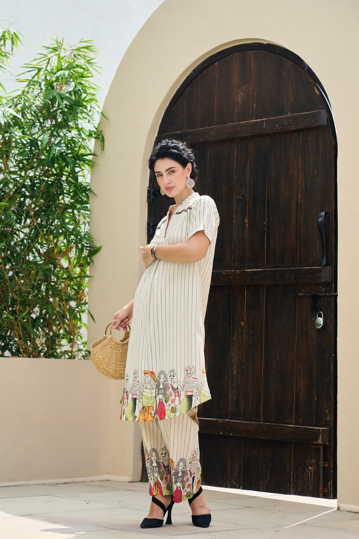 Akira angel embroidery cotton co-ord set