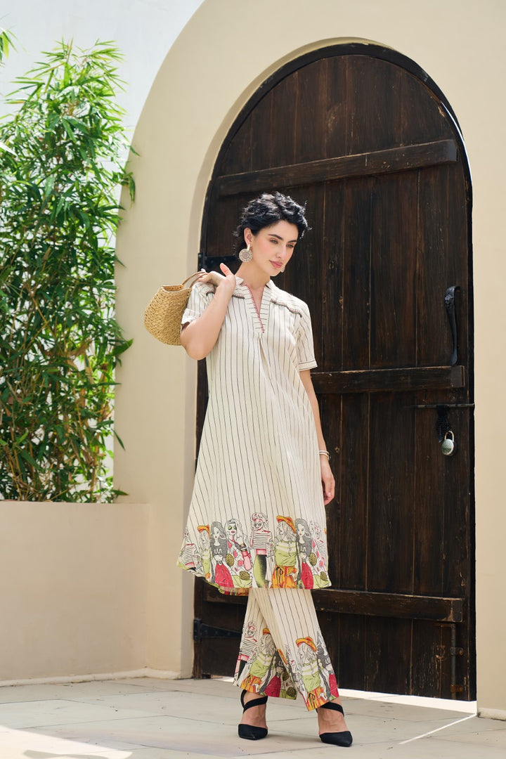 Akira angel embroidery cotton co-ord set