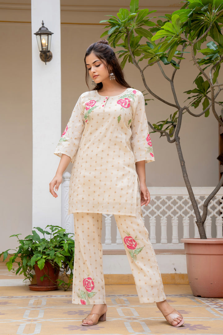 Hemal Rosy Pure Cotton Co-ord Set