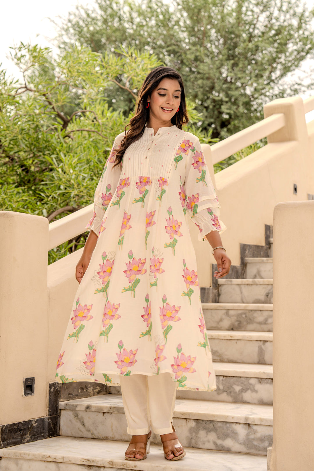 Kabool Lotus kurta pant set