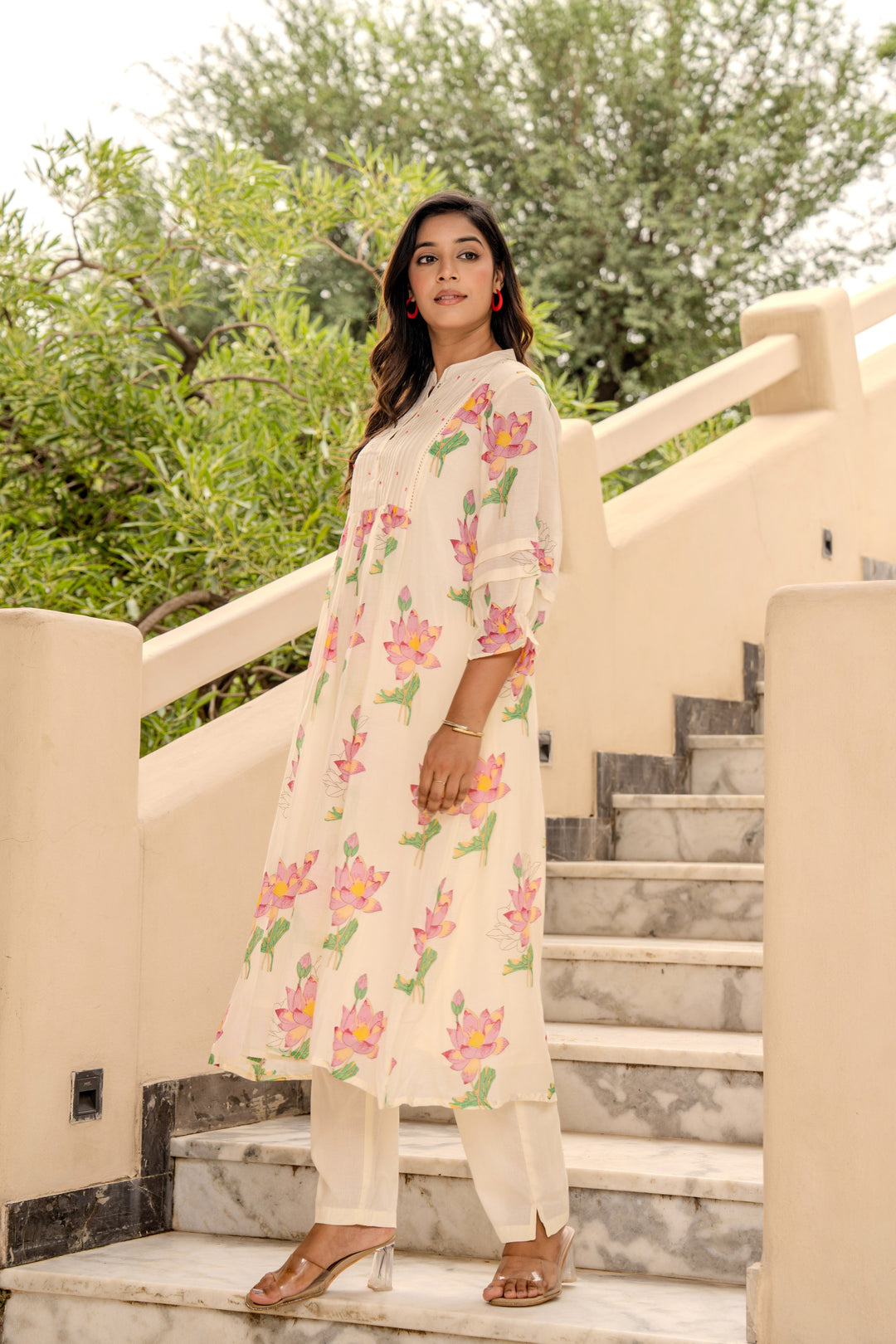 Kabool Lotus kurta pant set