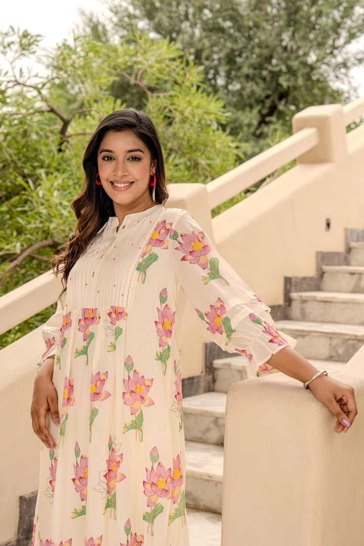 Kabool Lotus kurta pant set