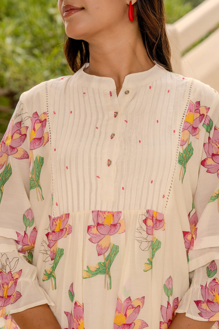 Kabool Lotus kurta pant set