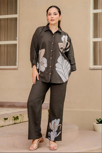 Tatva Mocha Printed Cotton Co-ord Set