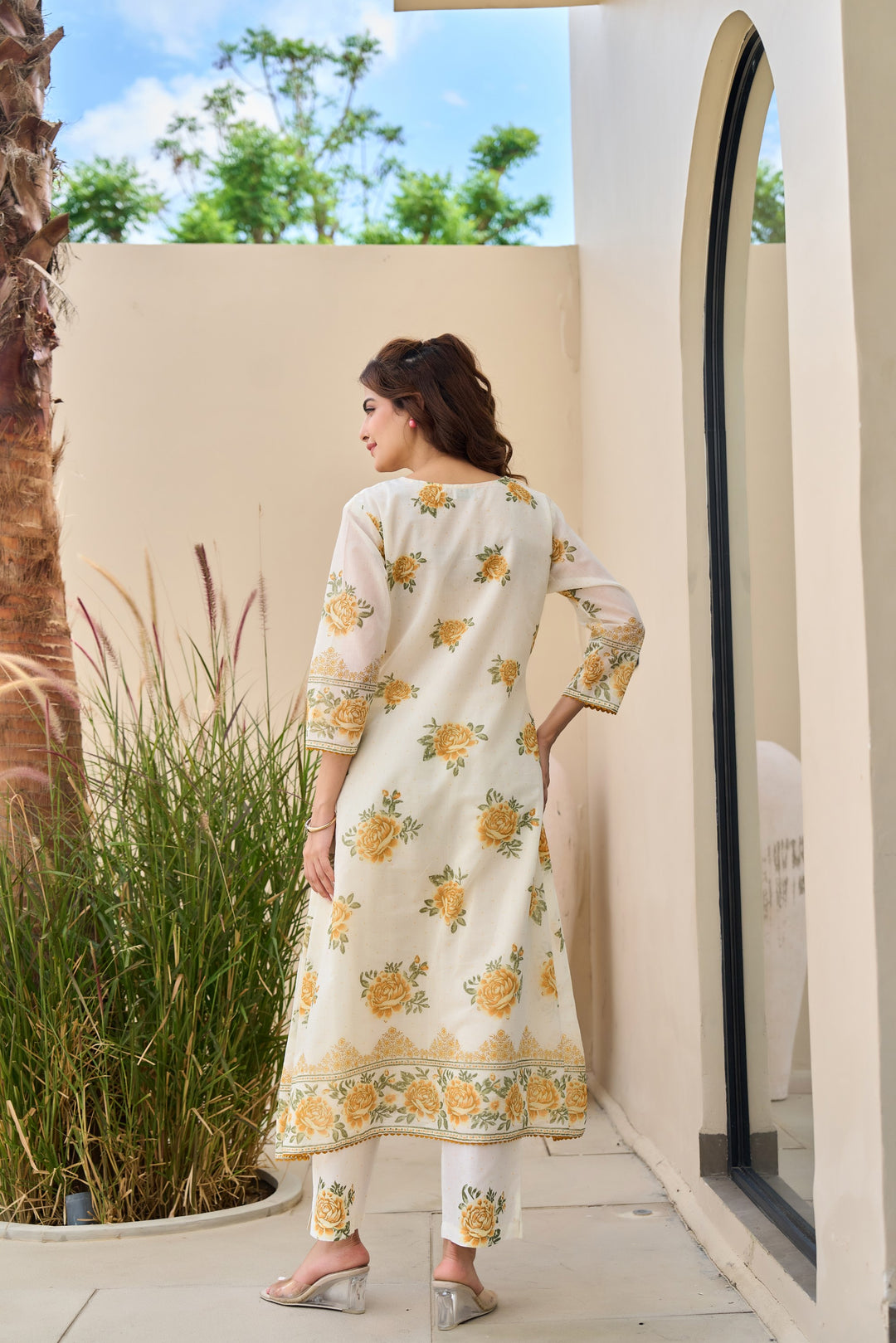 Tiara marigold cotton kurta pant set