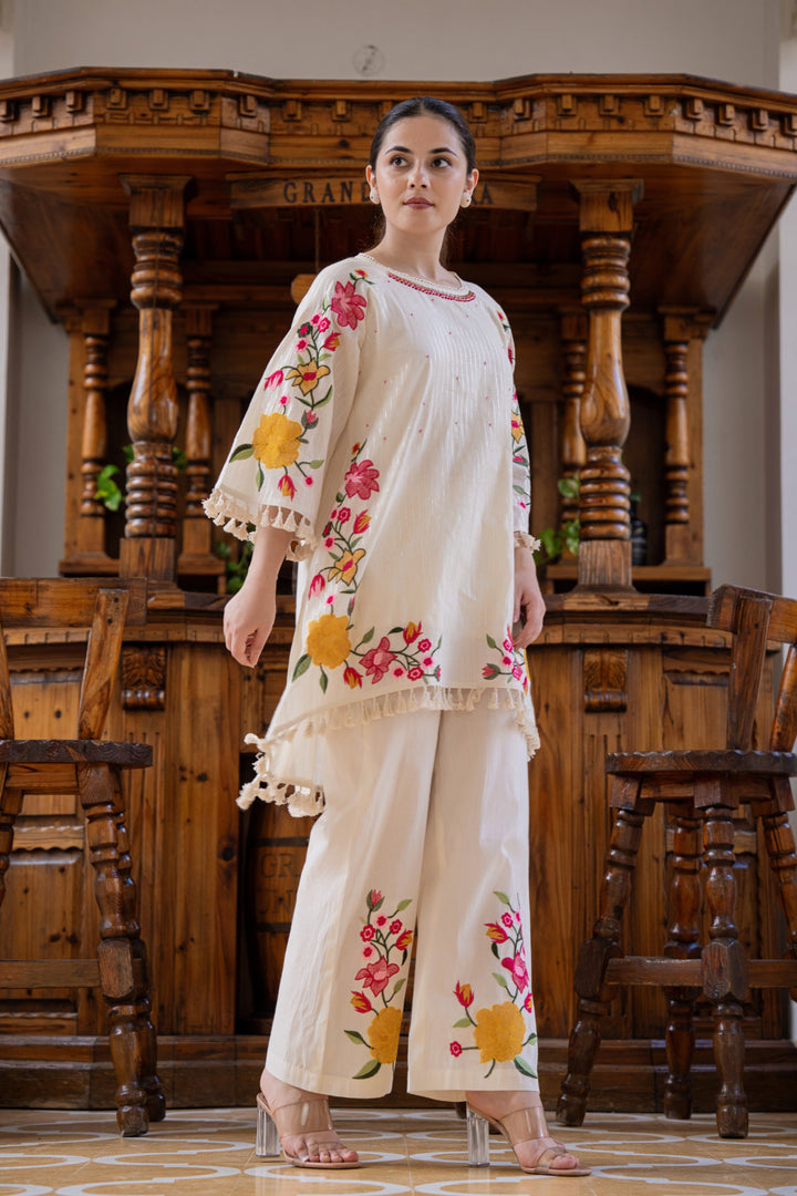 Hemal Bouquet Embroidery Cotton Co-ord Set