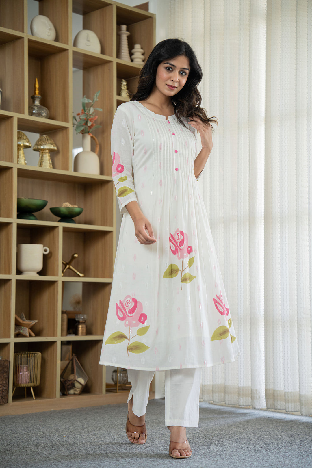 Hemal Blush Digital Printed Pure Cotton Mul Kurta Pant Set