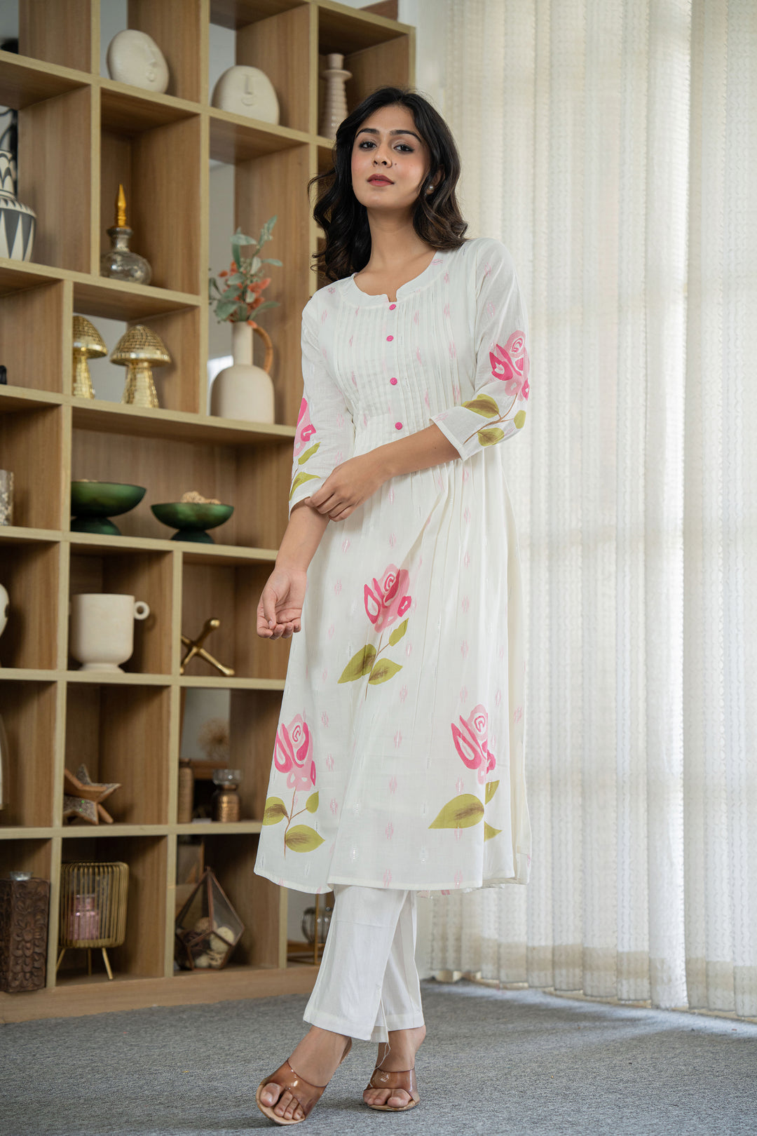 Hemal Blush Digital Printed Pure Cotton Mul Kurta Pant Set