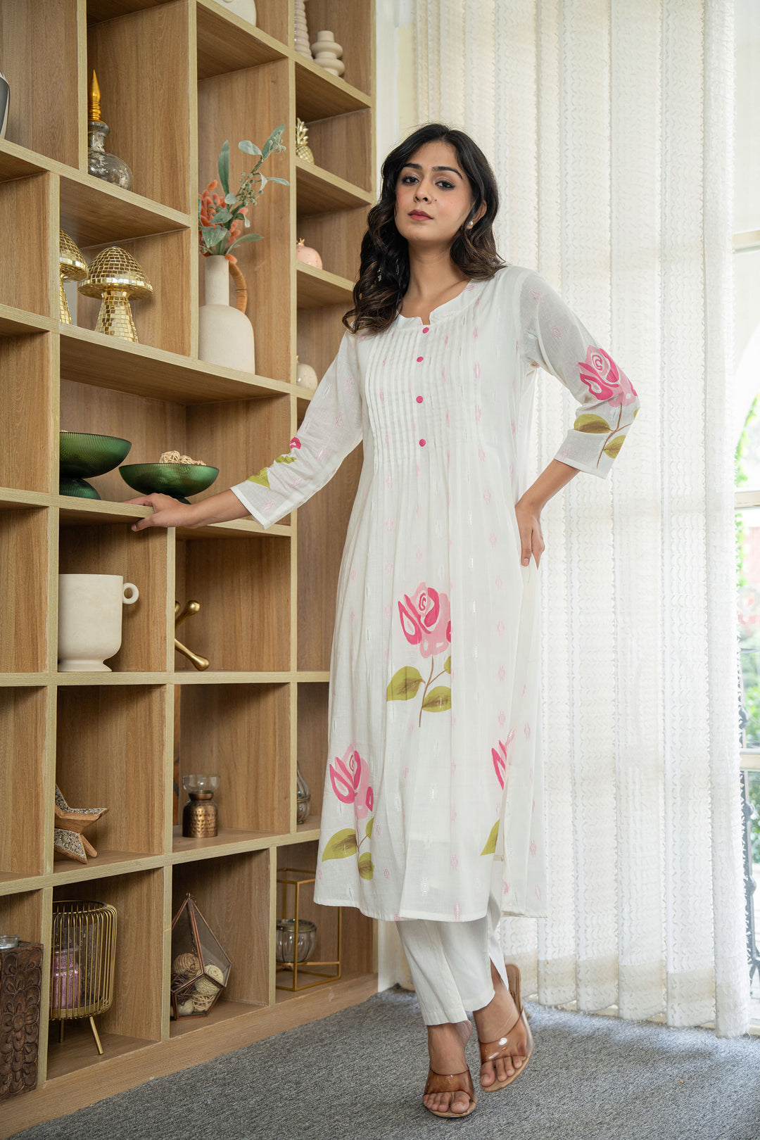 Hemal Blush Digital Printed Pure Cotton Mul Kurta Pant Set