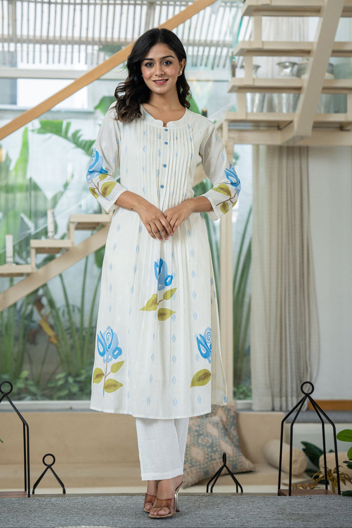 Hemal Softblue Digital Print Pure Cotton Mul Suit Set