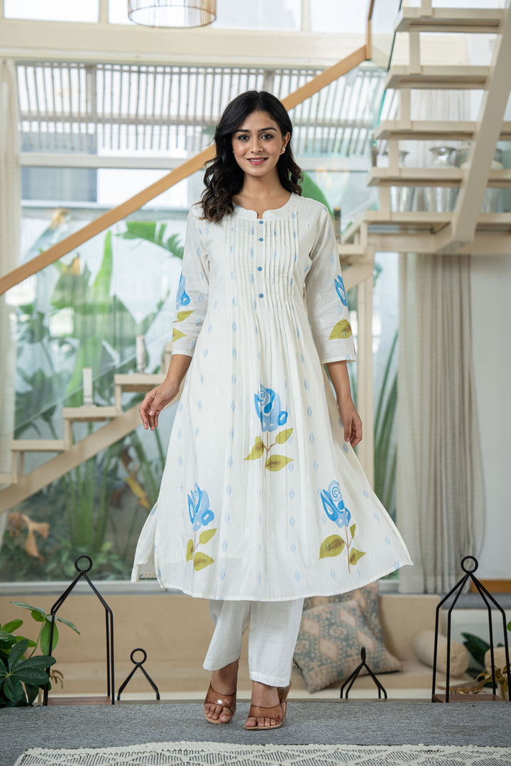 Hemal Softblue Digital Print Pure Cotton Mul Suit Set