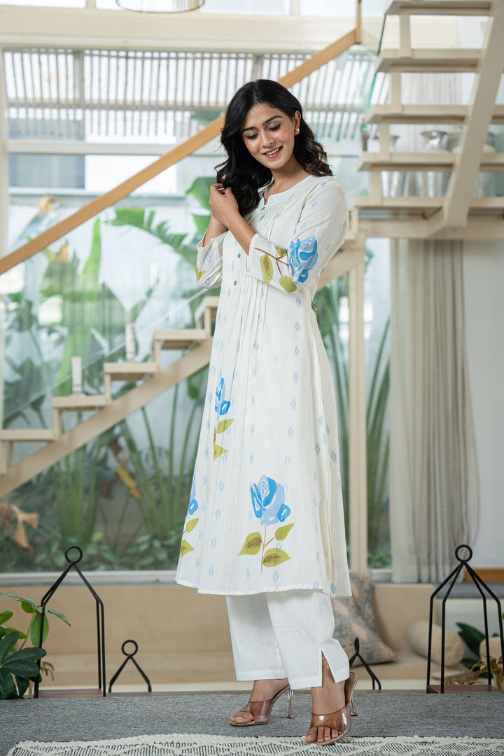 Hemal Softblue Digital Print Pure Cotton Mul Suit Set