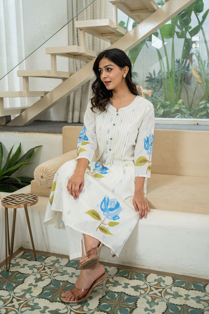 Hemal Softblue Digital Print Pure Cotton Mul Suit Set