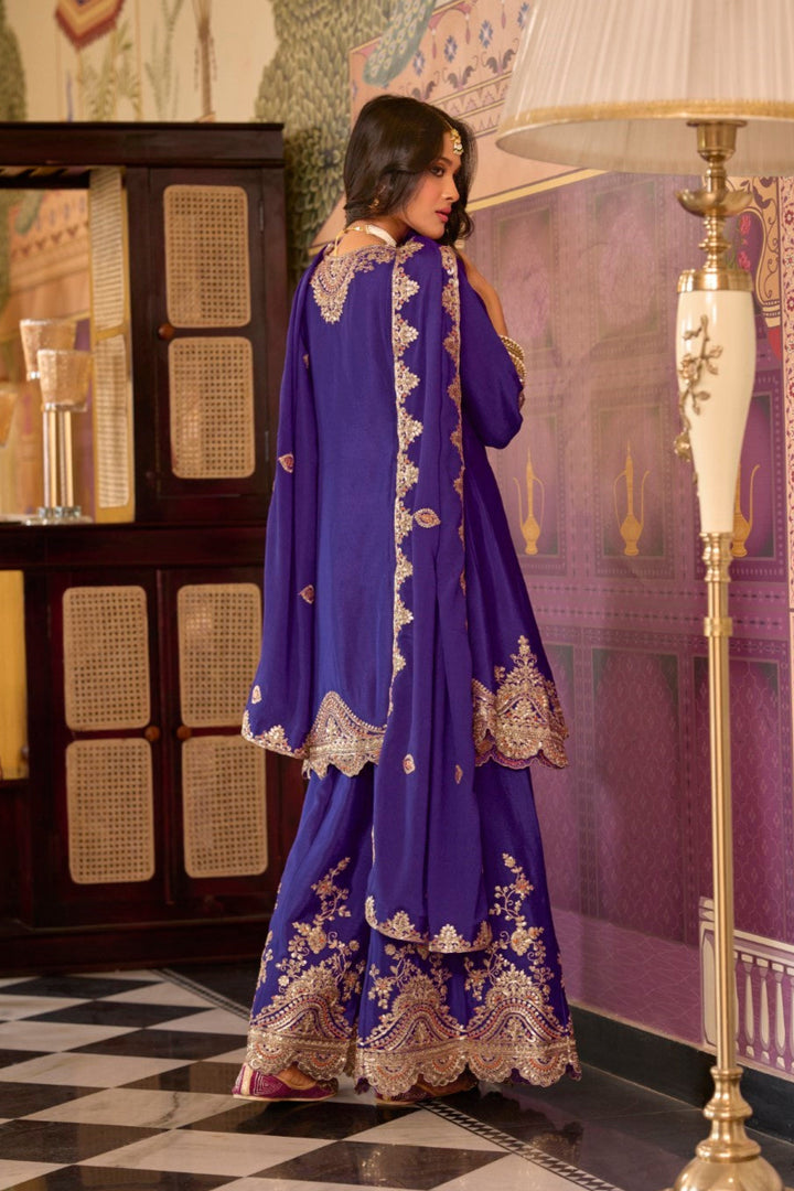 Rangrit orchid full work gharara set