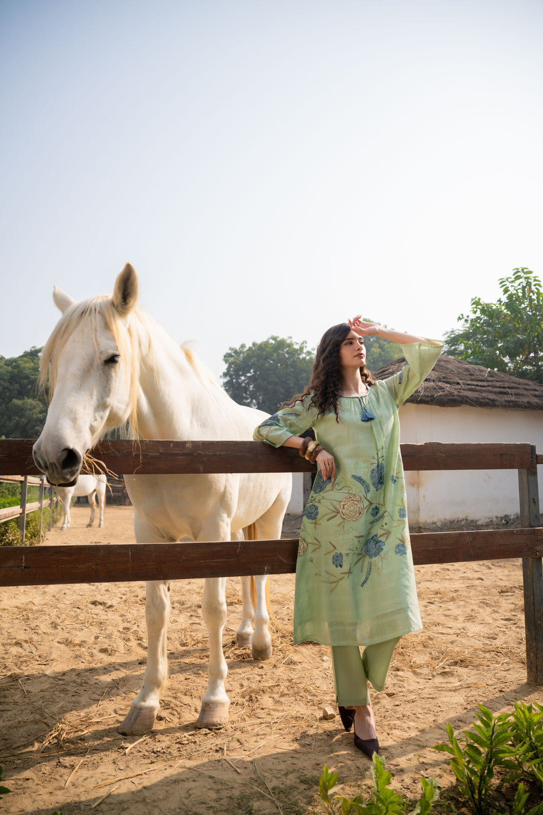 Tiara fern cotton kurta pant set