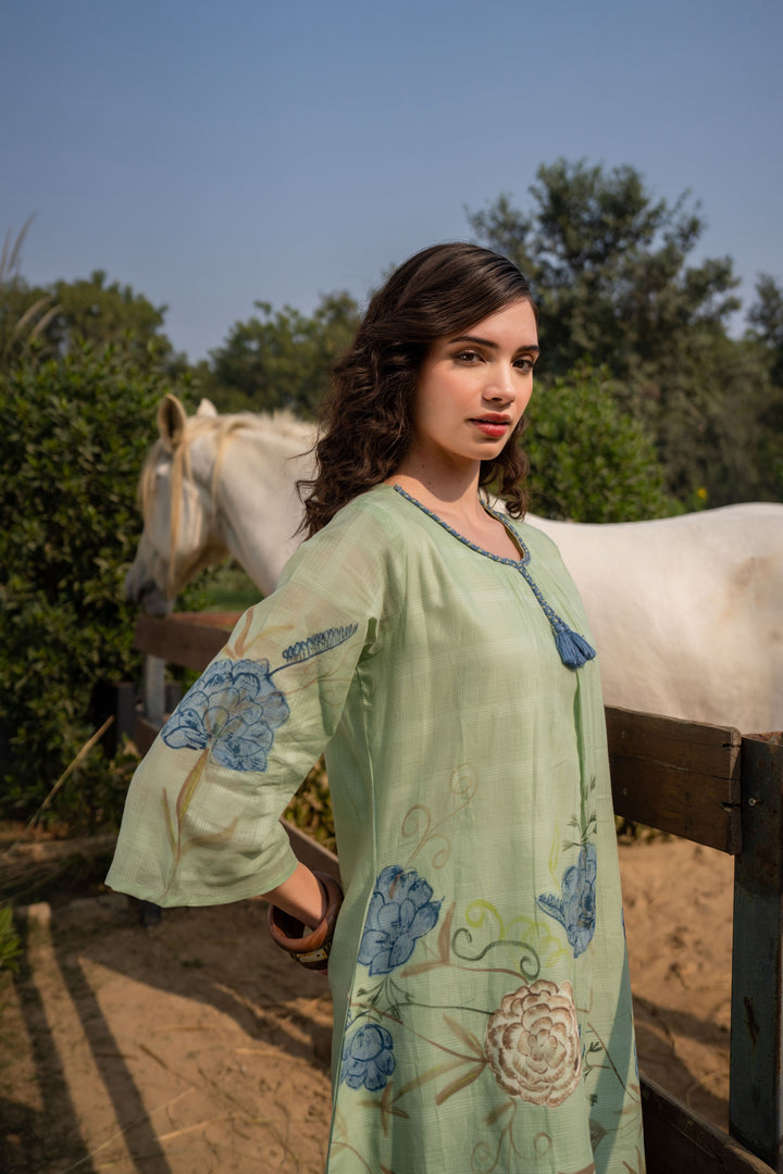 Tiara fern cotton kurta pant set