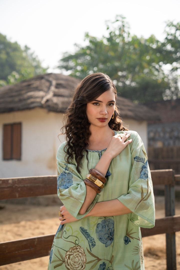 Tiara fern cotton kurta pant set