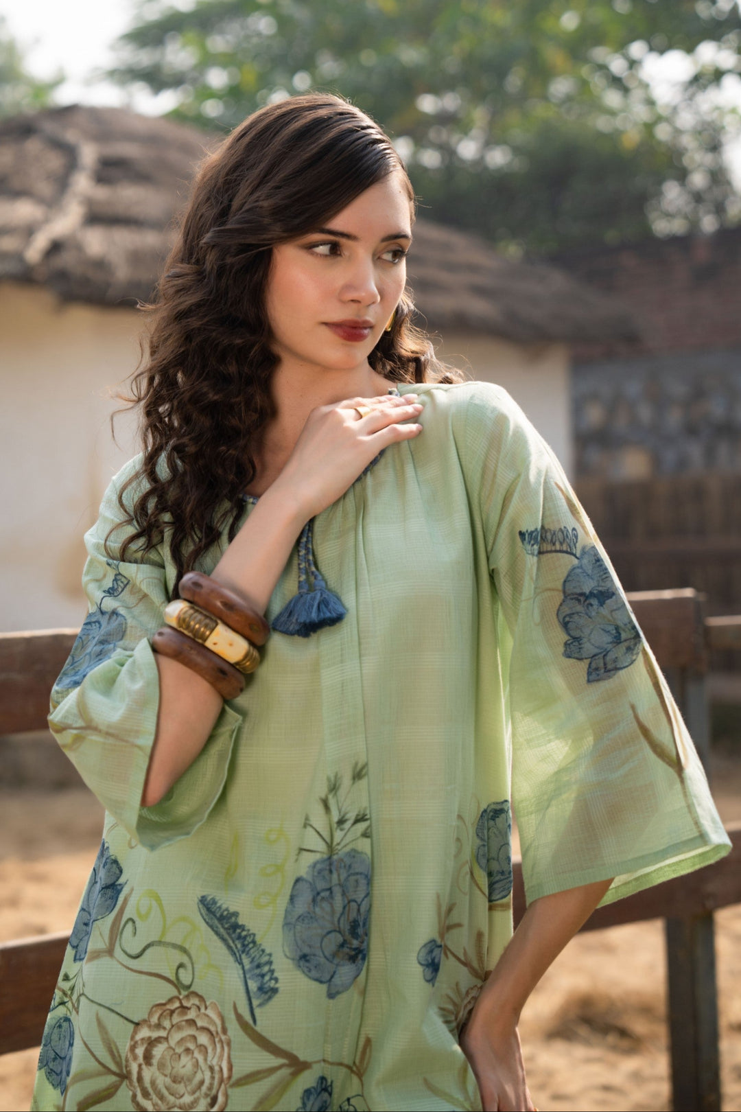 Tiara fern cotton kurta pant set