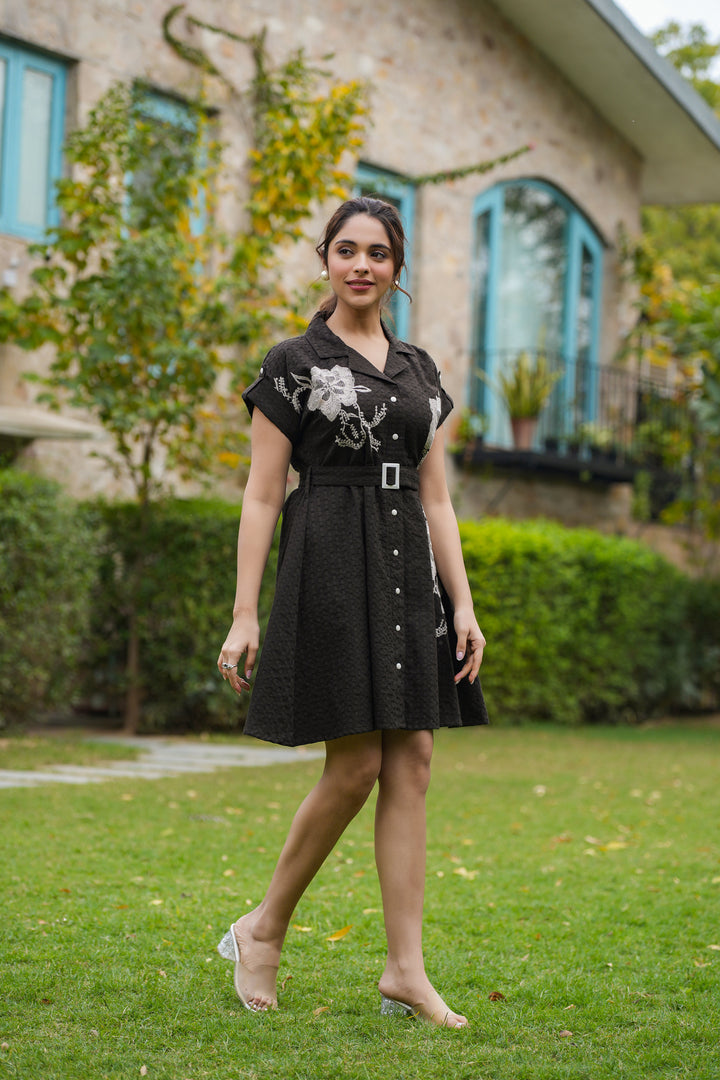 Joshna Swish Embroidery Cotton Dress