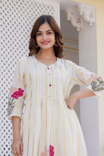 Manjula Walnut Cotton Kurta Pant Set