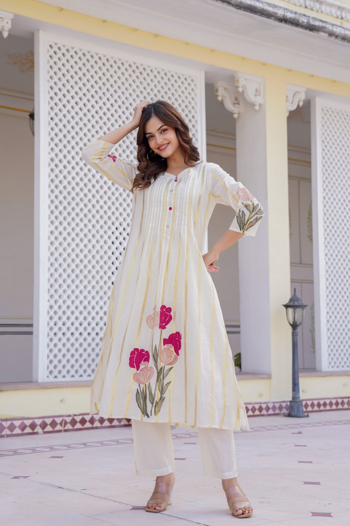 Manjula Walnut Cotton Kurta Pant Set