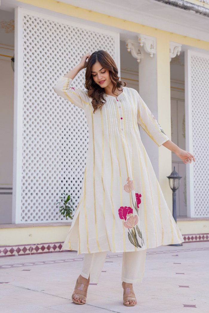 Manjula Walnut Cotton Kurta Pant Set