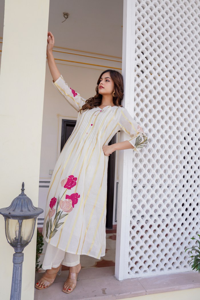 Manjula Walnut Cotton Kurta Pant Set