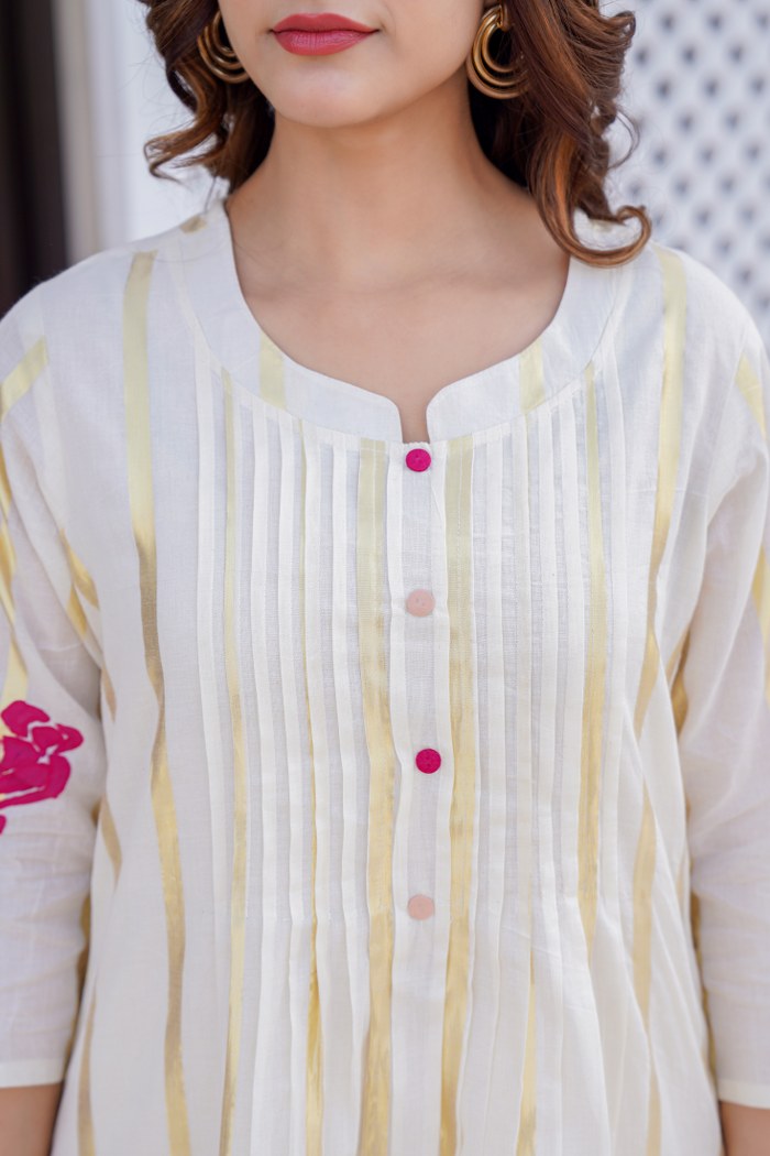 Manjula Walnut Cotton Kurta Pant Set