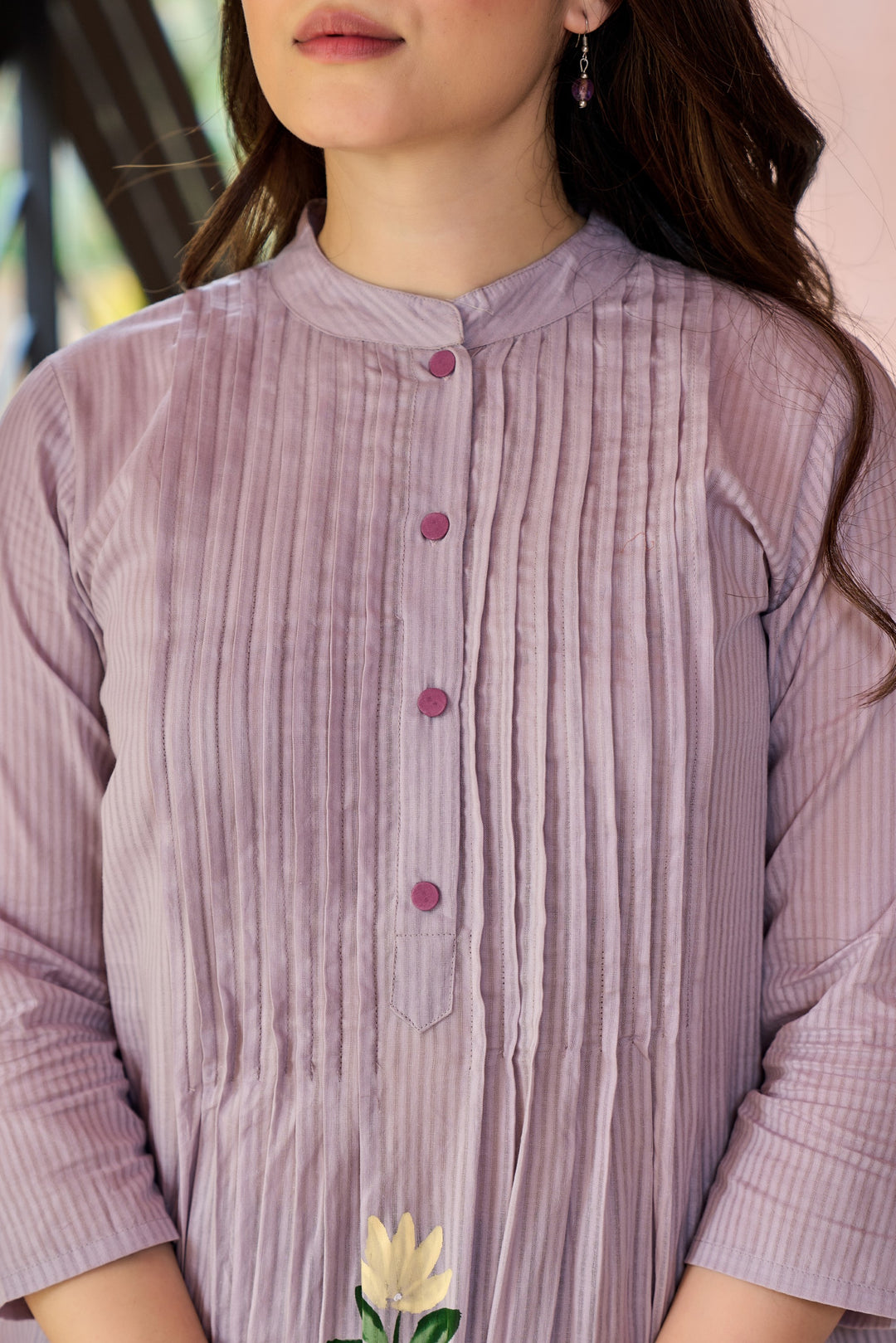 Tiara orchid cotton kurta pant set