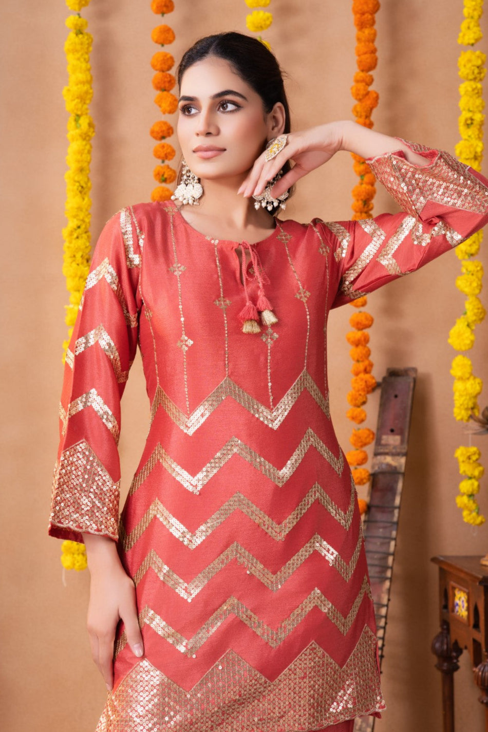 Keya apricot work co-ord set