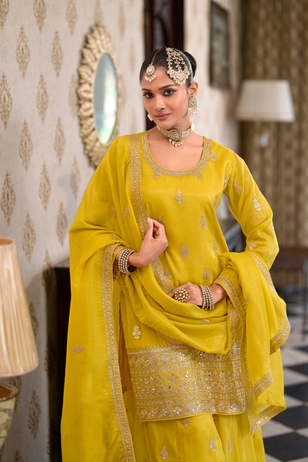 Ashtami Amber Full work heavy suit set