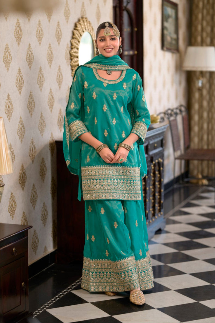 Ashtami fern full work premium suit set