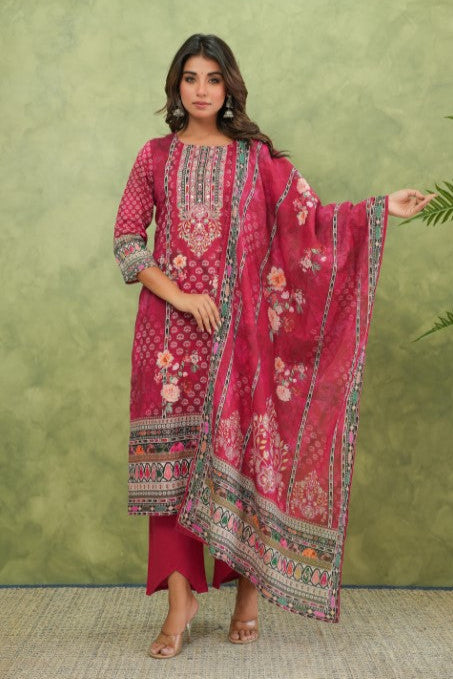 Brishti Rosy Printed Work Suit Set