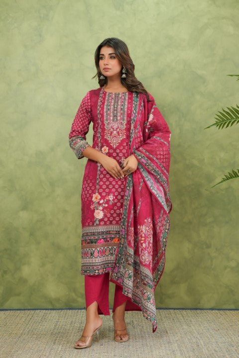 Brishti Rosy Printed Work Suit Set