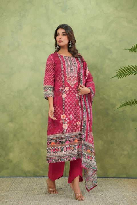 Brishti Rosy Printed Work Suit Set