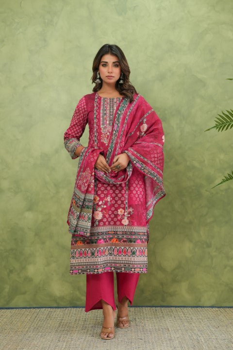 Brishti Rosy Printed Work Suit Set