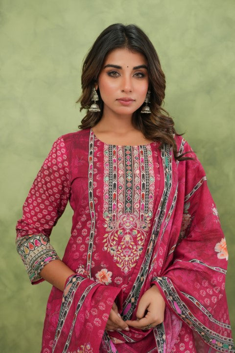 Brishti Rosy Printed Work Suit Set