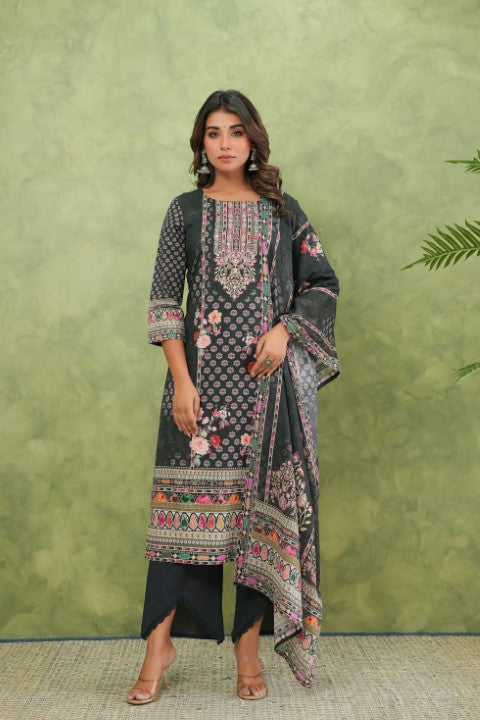 Brishti Onyx Printed Work Suit Set
