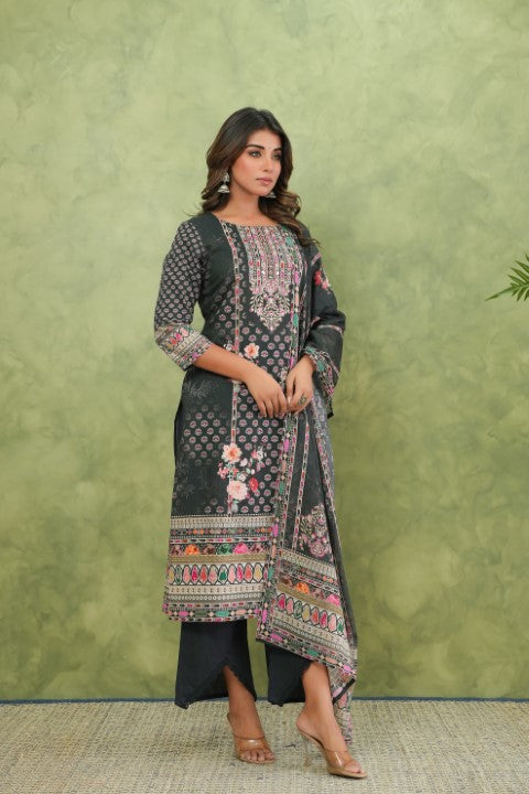 Brishti Onyx Printed Work Suit Set