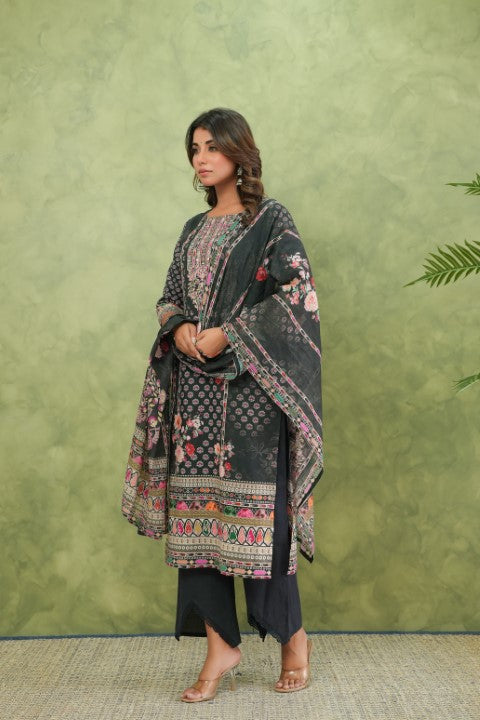 Brishti Onyx Printed Work Suit Set