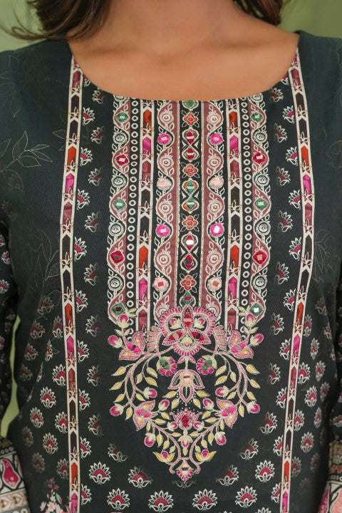 Brishti Onyx Printed Work Suit Set