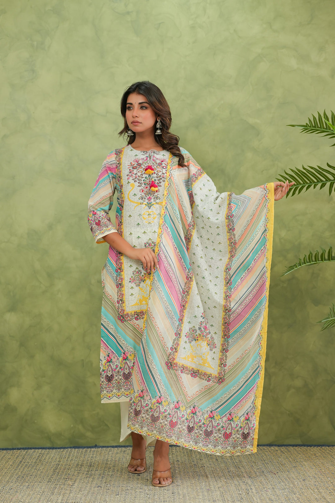 Baga Hibis Printed Cotton Lawn Suit Set