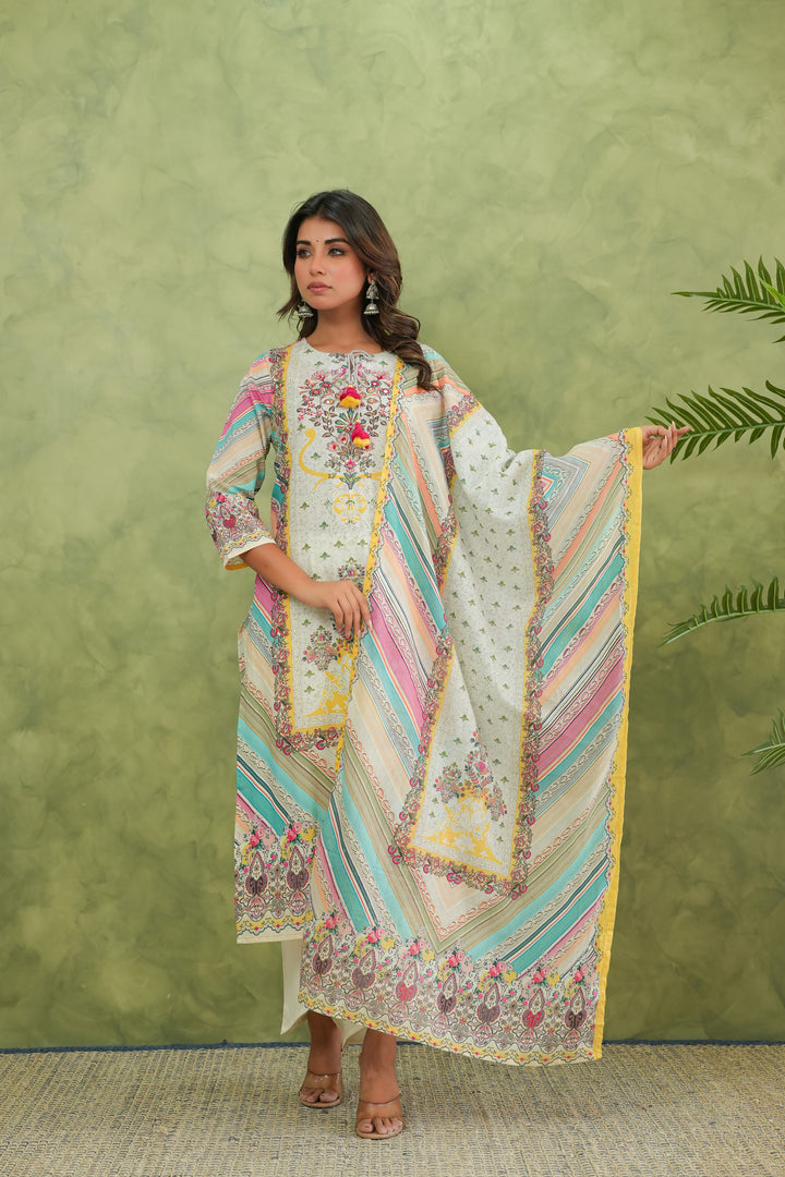 Baga Hibis Printed Cotton Lawn Suit Set