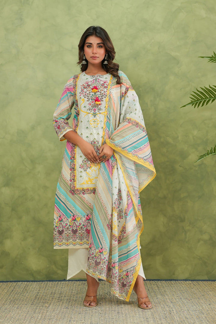 Baga Hibis Printed Cotton Lawn Suit Set