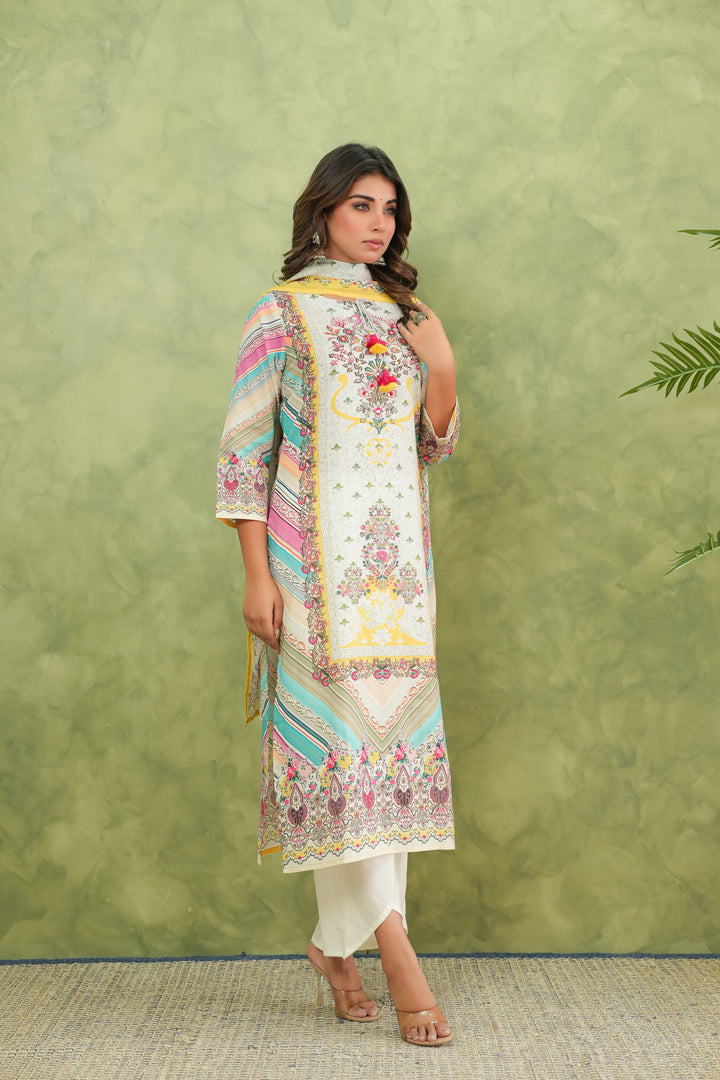 Baga Hibis Printed Cotton Lawn Suit Set