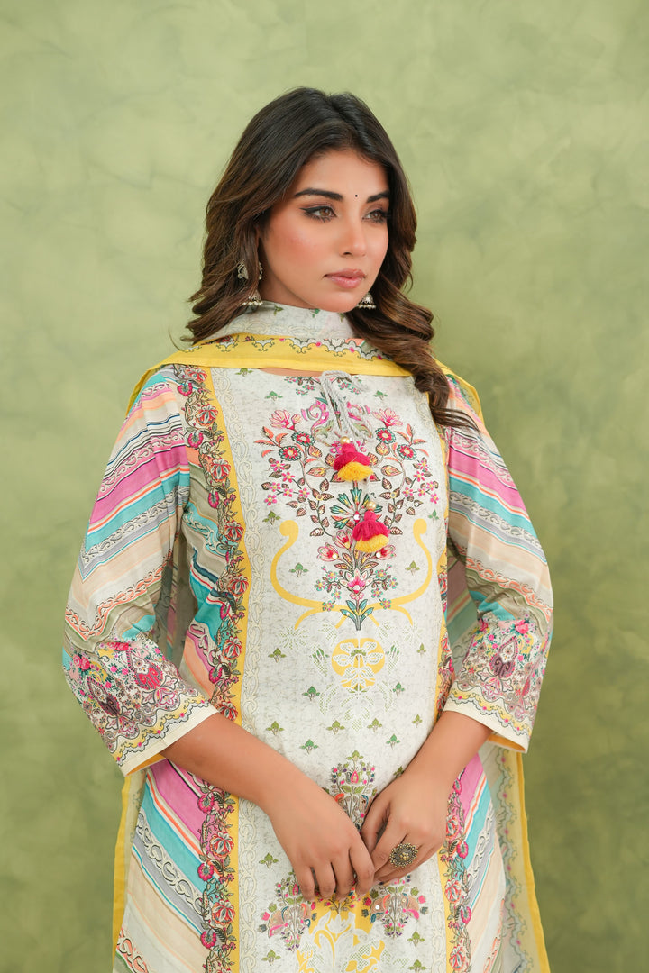 Baga Hibis Printed Cotton Lawn Suit Set