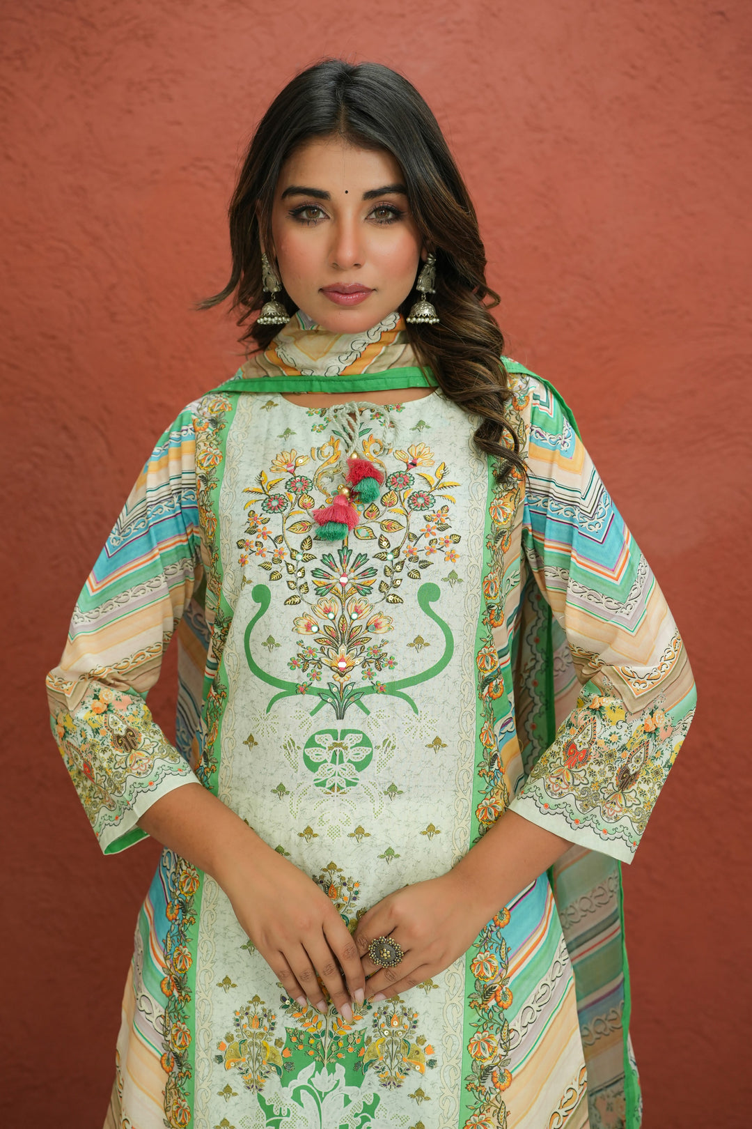 Baga Fern Printed Cotton Lawn Suit Set