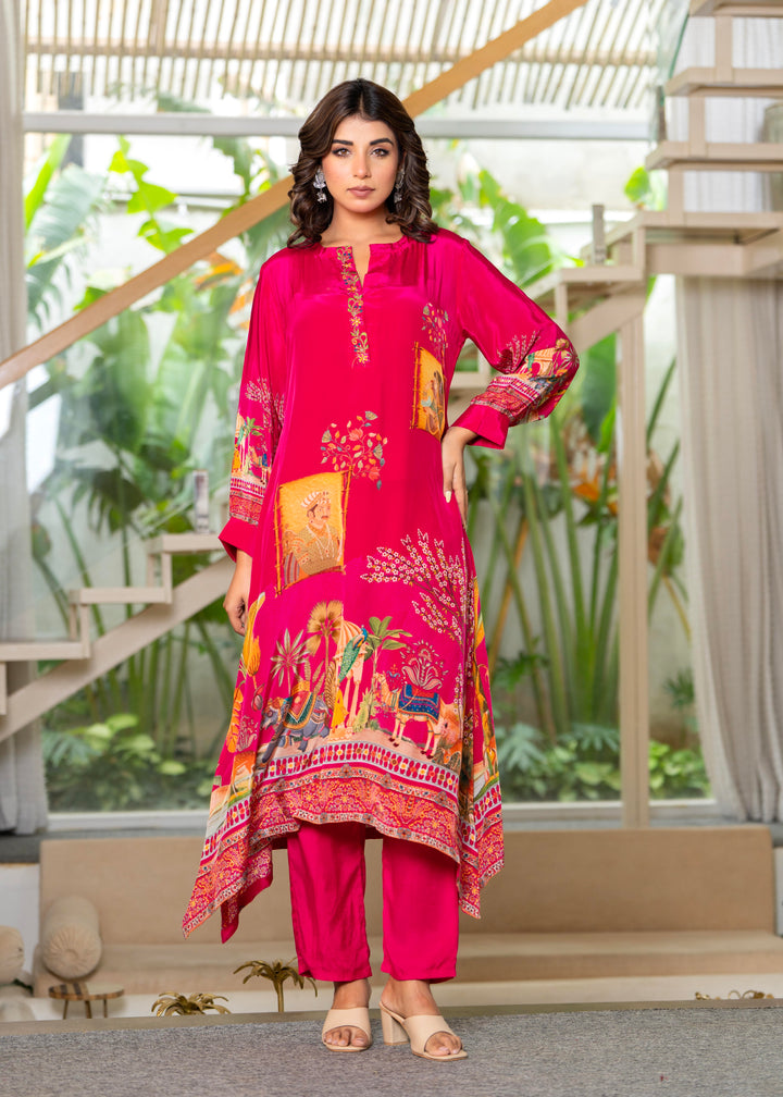 Maurya Vermillion Printed Kurta Pant Set