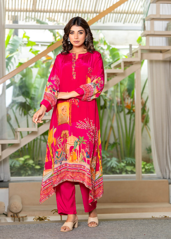 Maurya Vermillion Printed Kurta Pant Set