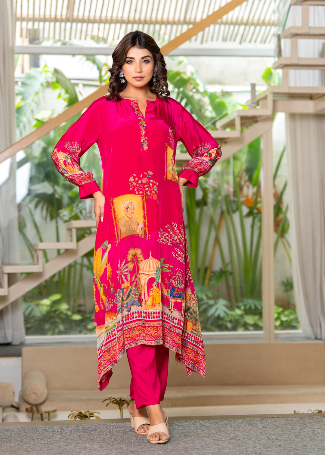 Maurya Vermillion Printed Kurta Pant Set